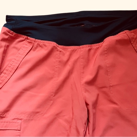 Easy Stretch by Butter Soft medical scrub pants M coral split hem pockets - Picture 3 of 14